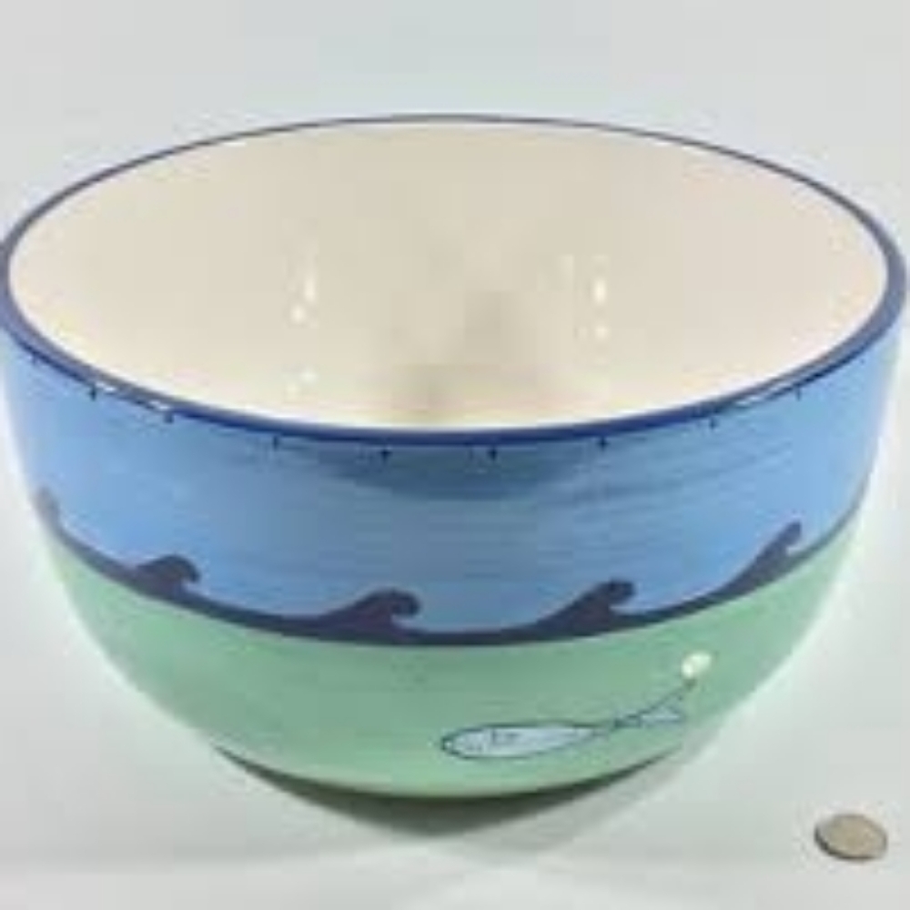 KIC Brushes Hand Pained serving bowl